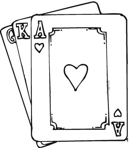 Hearts Ace  Coloring page