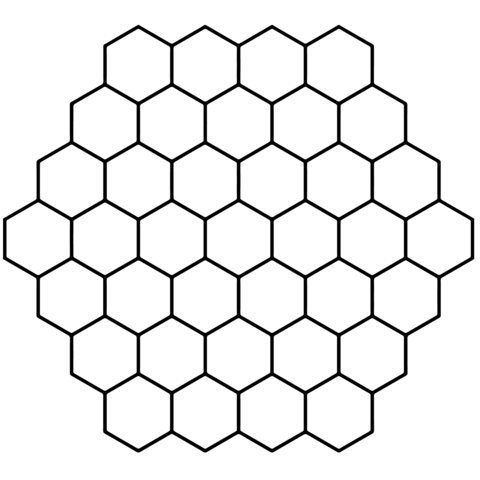 Hexagon Honeycomb Tessellation Coloring page