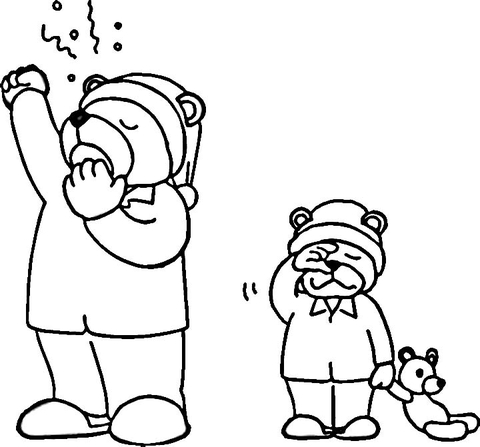 Hibernating Bear  Coloring page