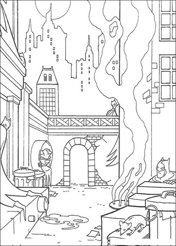 Batman Is Hiding  Coloring page