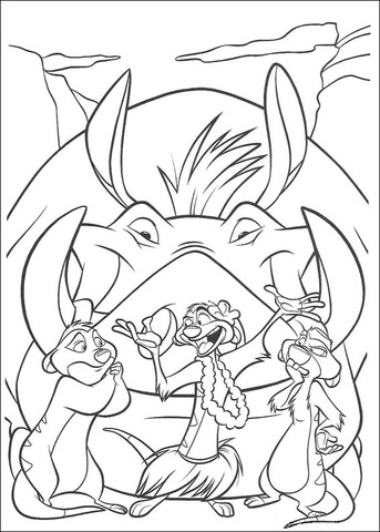 Hippo And a Little Timon  Coloring page