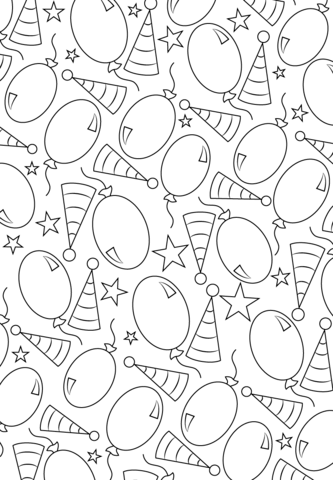 Happy Birthday Pattern Coloring page