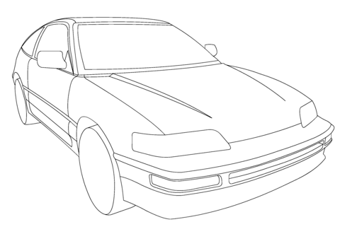 Honda CR-X Coloring page