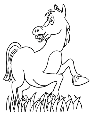 Cartoon horse Coloring page