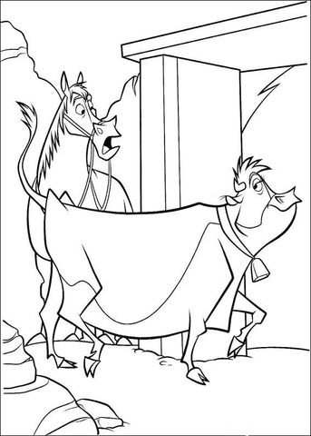 Horse And Cow  Coloring page