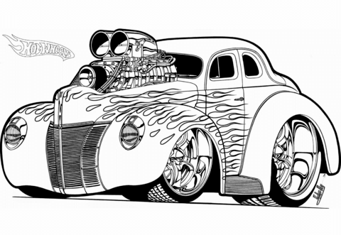 Hot Wheels Hot Rod Coloring page