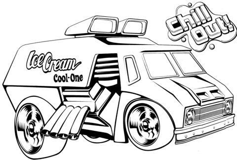 Hot Wheels Ice Cream Truck Coloring page