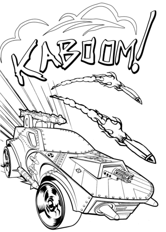 Hot Wheels Kaboom Coloring page