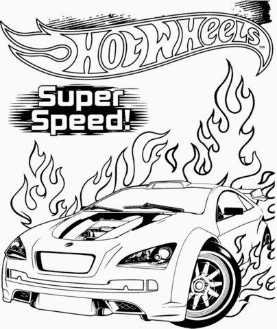 Hot Wheels Super Speed Coloring page