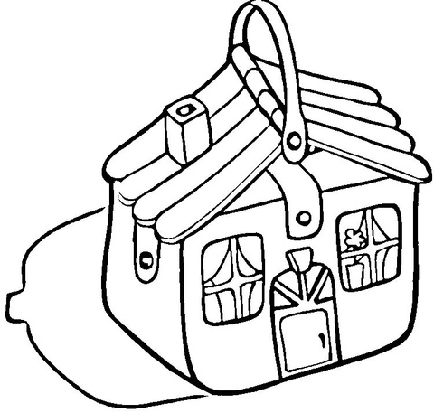 House Suitcase  Coloring page