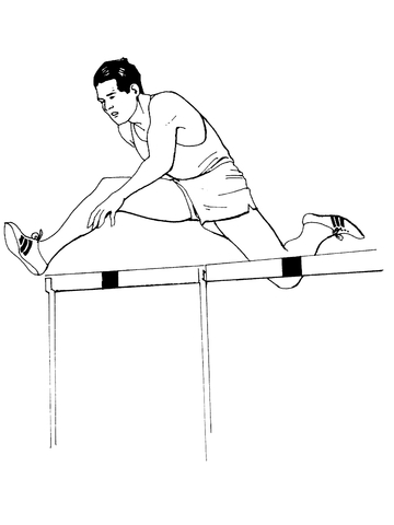 Hurdling Race Coloring page