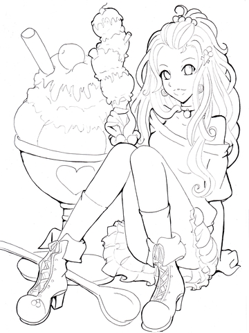 Ice Cream Girl Coloring page