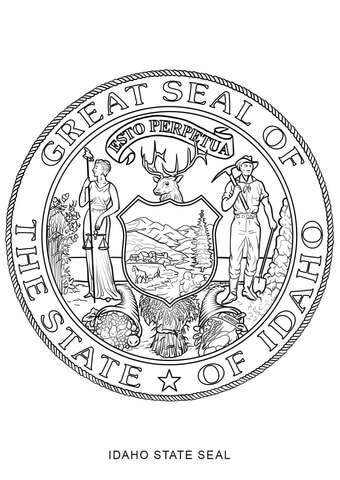 Idaho State Seal Coloring page