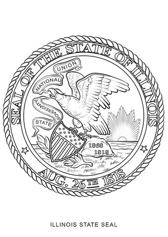 Illinois State Seal Coloring page