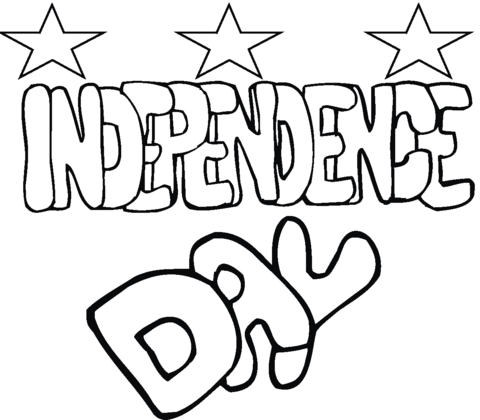 Independence Day greetings Coloring page