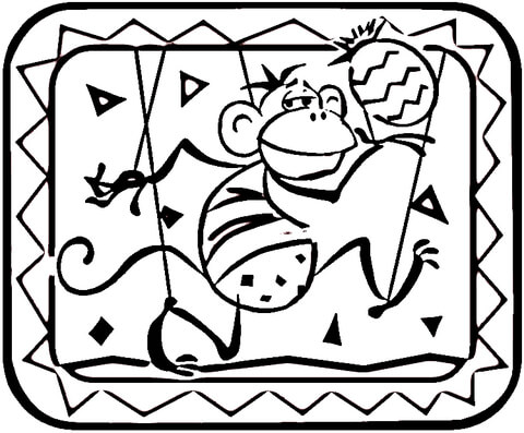 Indian Monkey  Coloring page