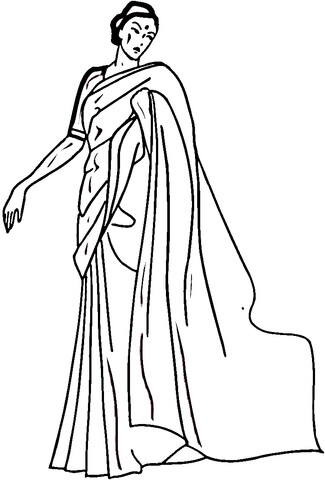 Indian Woman  Coloring page