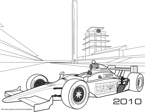 Indy Race Car Coloring page