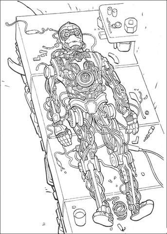 Naked C-3PO Coloring page