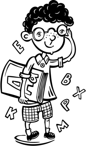 Intellectual Boy Coloring page