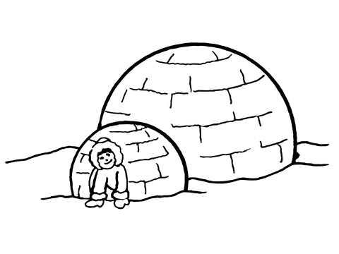 Inuit Igloo Coloring page