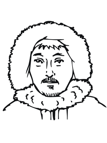 Inuit Man Coloring page