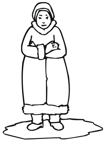 Inuit Woman Coloring page