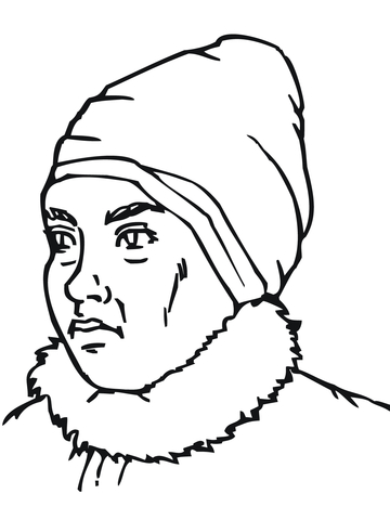 Inuit Woman Portrait Coloring page