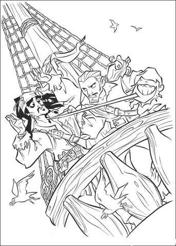 Jack Captured By Another Pirates  Coloring page