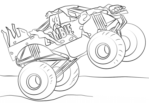 Zombie Monster Truck Coloring page