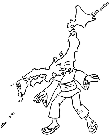 Japanese Map  Coloring page