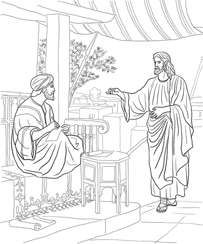 Jesus Calls Matthew Coloring page