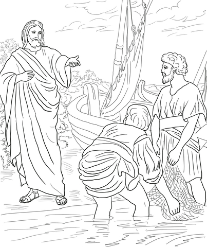 Jesus Calls the First Disciples Coloring page