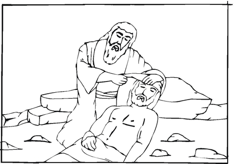 Jesus Heals Blind Man  Coloring page