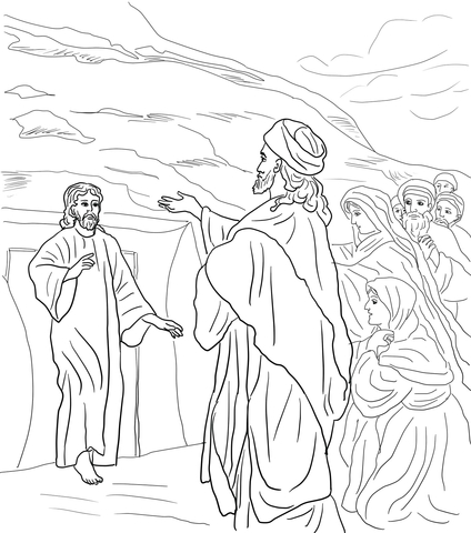 Jesus Raises Lazarus from the Dead Coloring page