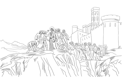 Jesus Rejected in Nazareth  Coloring page