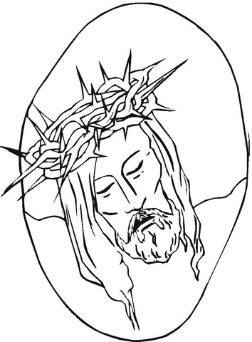 Jesus With Crown Of Thorns  Coloring page