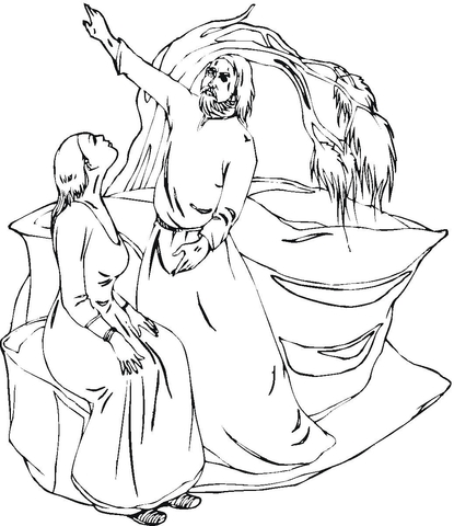 John Baptising Jesus  Coloring page