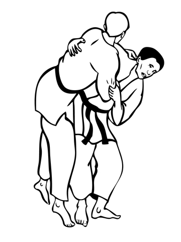 Judo Fight Coloring page