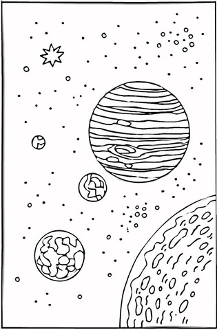 Jupiter and Other Planets Coloring page