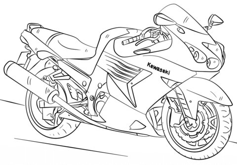 Kawasaki Motorcycle Coloring page