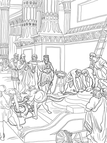 King Hezekiah Destroy Brazen Serpent Coloring page