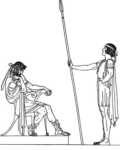 King Pelias Looked to His Guards Coloring page