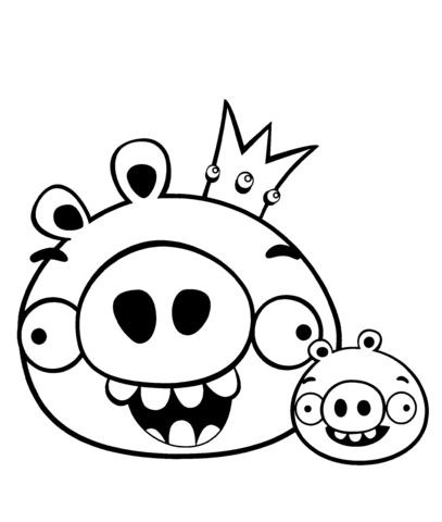 King Pig and Minion Coloring page