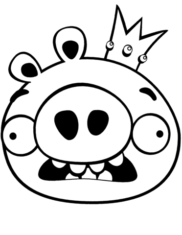 King Pig is Frightened Coloring page