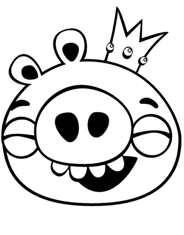 King Pig Laughing Coloring page