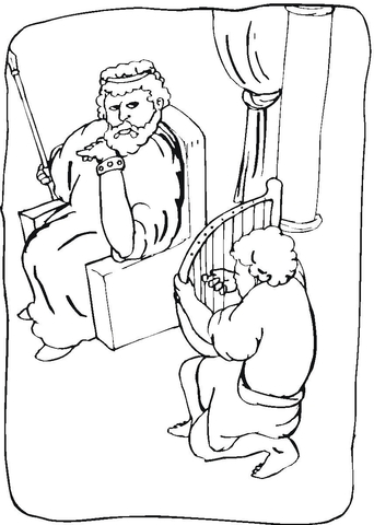 King Saul  Coloring page