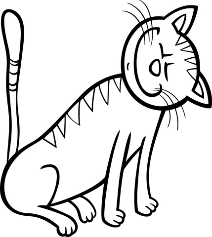 Kitty Enjoys Stroking Coloring page