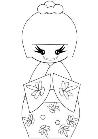 Kokeshi Coloring page