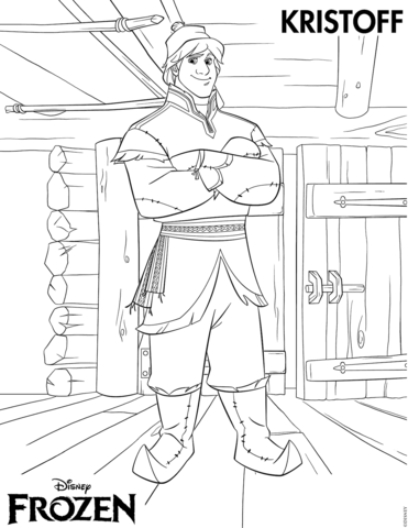 Kristoff from Frozen Coloring page